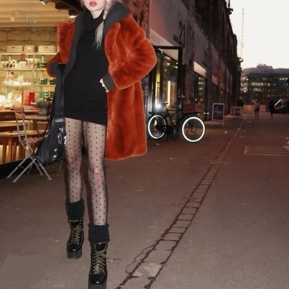 MKT STUDIO Faux Fur Teddy Coat Jacket Rust $350 - Picture 2 of 8